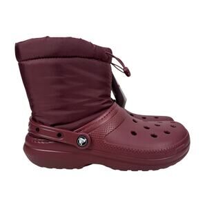 Crocs Neo Puff Boot Classic Lined Mens 10 Neo Garnet Red Pull On